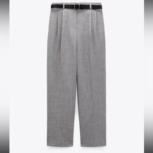NWT ZARA Belted Pleated Pants